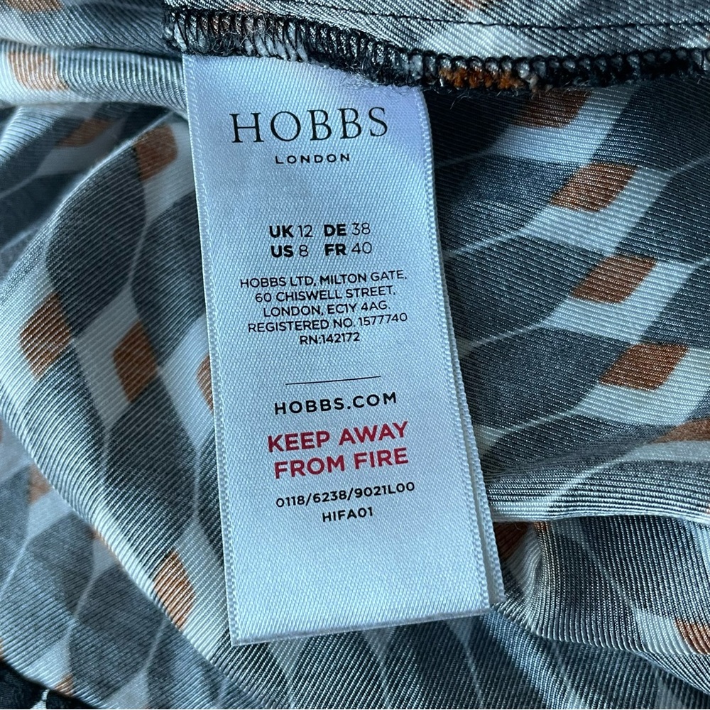 Hobbs London Women's Multicolor Geometric Long Sleeve Dress Size 8 54224 - Picture 13 of 14